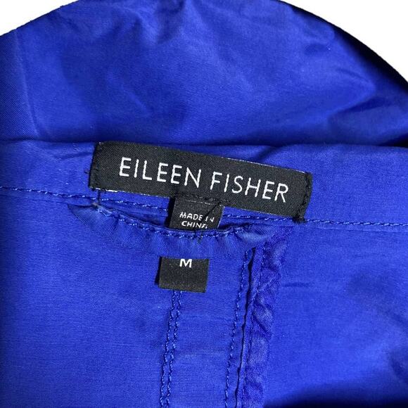 Eileen Fisher Royal Blue Funnel Neck Anorak Utility Windbreaker Jacket - M - Picture 5 of 7
